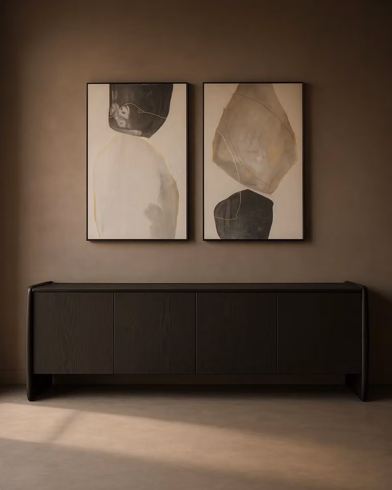 Underline 4 Door Buffet Sideboard in Black Oak