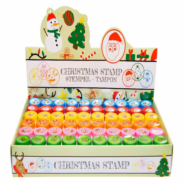 LG-Imports Pack of 12 Multicolour Christmas Stamps for Children