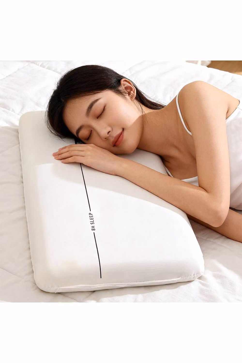 KDMD Ergonomic Memory Foam Cervical Deep Sleep Pillow, White, W/D/H: 70 x 40.5 x 9 cm – 2