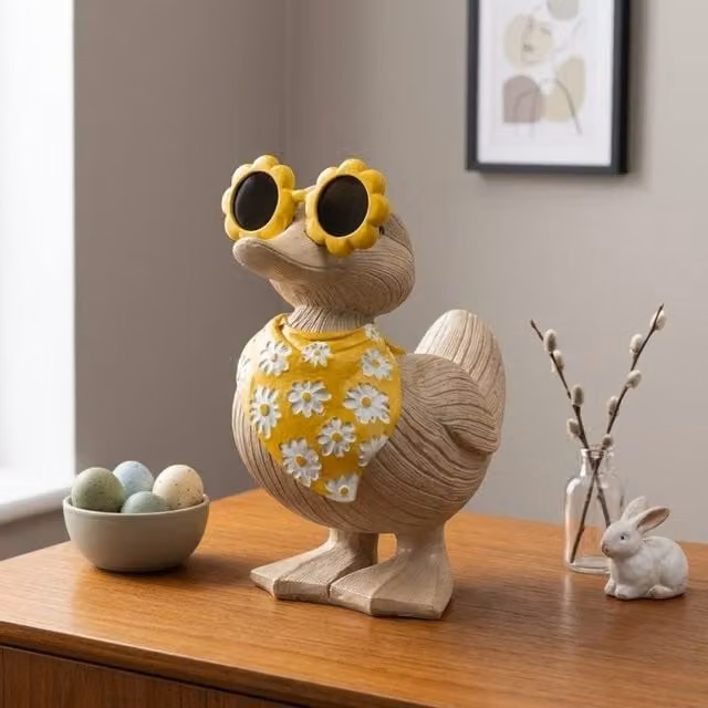 Garden Greatness Springtime Duckling Sunglasses Ornament in Yellow and Multicolour – 1