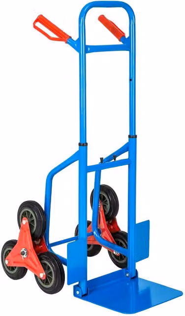 tectake Blue Steel Stair Climber Sack Barrow with 200 kg Loading Capacity – 1