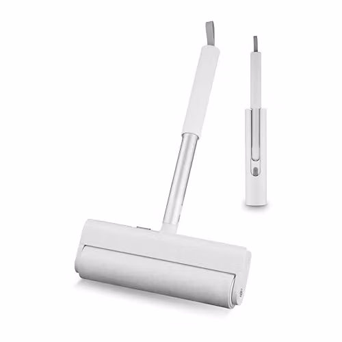 Swan Elevate Extra-Wide Lint Roller in White with 55 Extra Sticky Adhesive Strips and Dust-Proof Holder SWFC2002WHTN