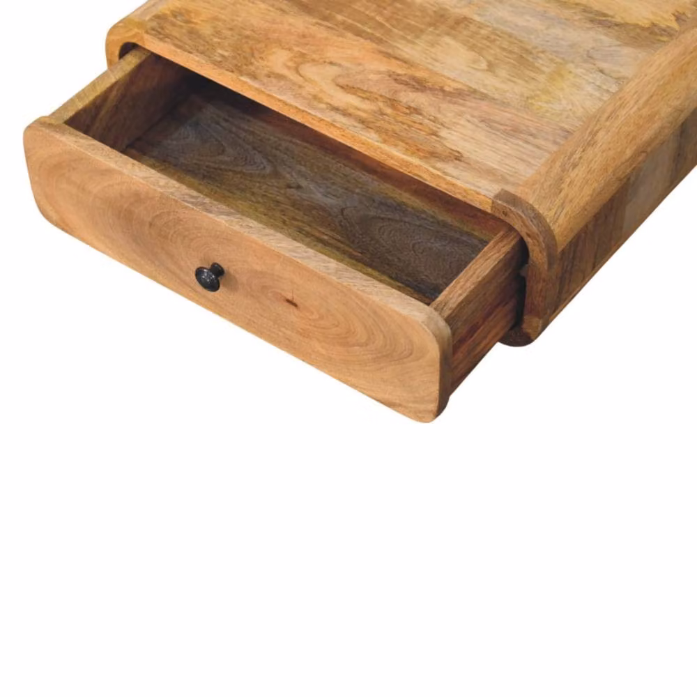 Wyld Haus Udine Wall Mounted Oak Style Drawer Bedside Table in Brown – 4