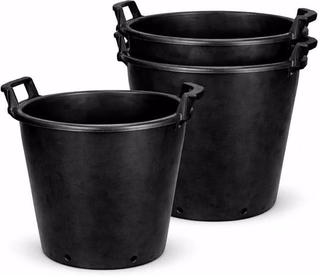 SPETLEK Large Black Plastic Plant Pot for Outdoor Garden Flowers and Trees