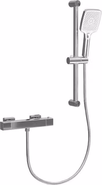 VOGREX Thermostatic Shower Mixer Set with 3 Spray Modes Handheld Shower Head and 150cm Hose in Silver