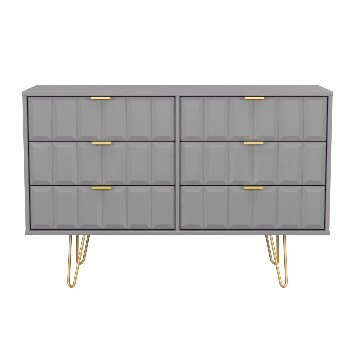 2 U Metro 6 Drawer Wide Chest in Grey and Gold – 2