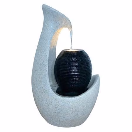 Tranquility Marion Solar Powered Cascade Water Feature in Grey and White – 2
