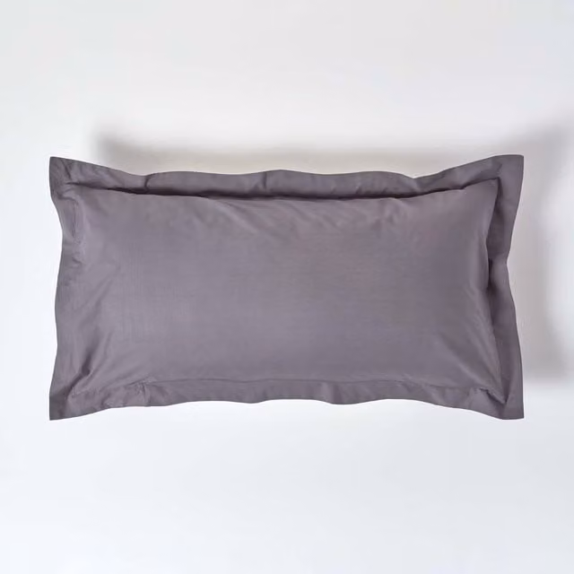 Homescapes 200 Thread Count Grey Cotton Percale Pillowcase