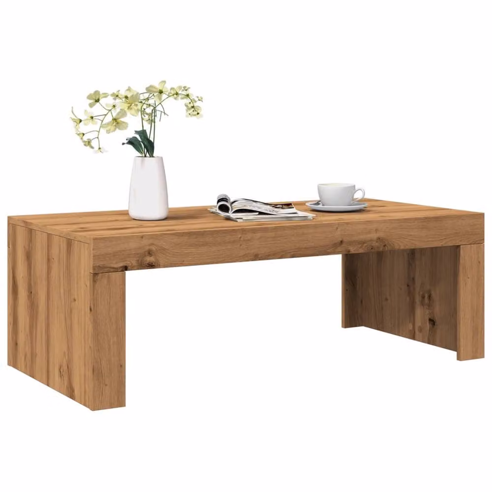 Berkfield Home Modern Artisan Oak Coffee Table, Brown, W/D/H: 102 x 50 x 35 cm – 2