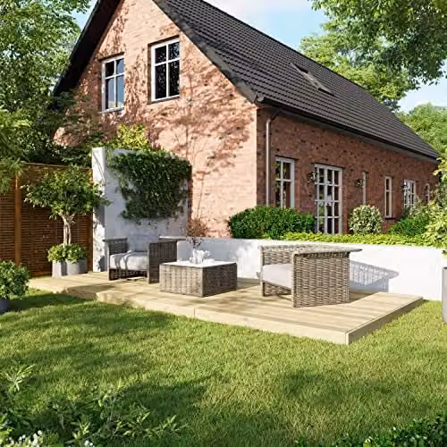 Powersheds Premium Wooden Decking Kit in Brown and Beige