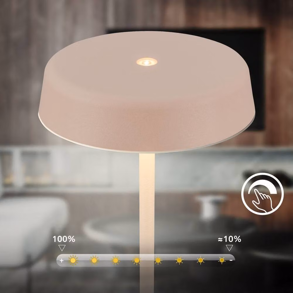 Briloner Rechargeable LED Table Lamp, Dimmable Touch Control, Warm White, IP44 Outdoor Cordless, Beige, W/D/H: 13 x 13 x 36.5 cm – 3