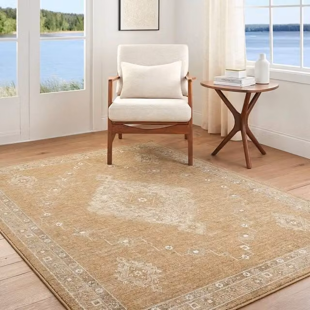 Livabliss Becki Owens Penny Vintage Boho Fringe Rug in Beige and Tan, W: 160 cm, D: 215 cm