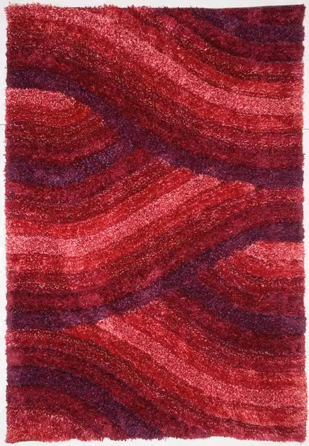 Rugstyle 3D Shaggy Wave Rectangular Rug in Pink, W: 160 cm, L: 230 cm – 1