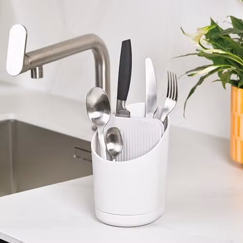 ReBorn Recycled Kitchen Cutlery Drainer Drying Rack with Drip Tray in Stone – 2