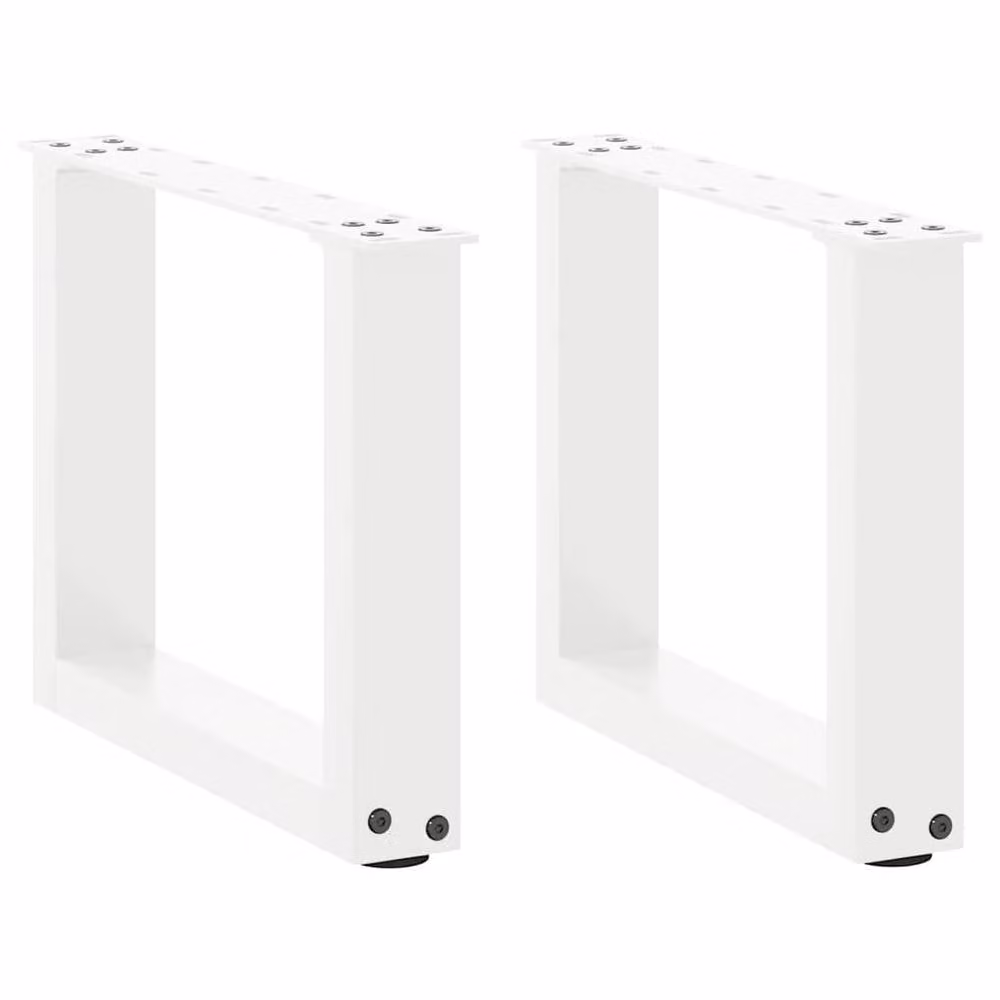 Berkfield Home U-Shaped Coffee Table Legs, 2 Pieces, White Steel, W: 40 cm, H: 30-31 cm