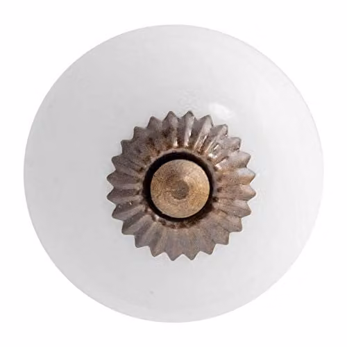 Nicola Spring Polished White Ceramic Cabinet Knob