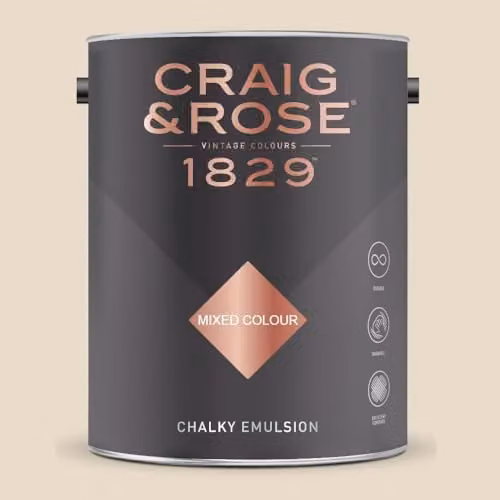 Craig & Rose 1829 Chalky Emulsion Paint in Pale Mortlake Cream, 5 l