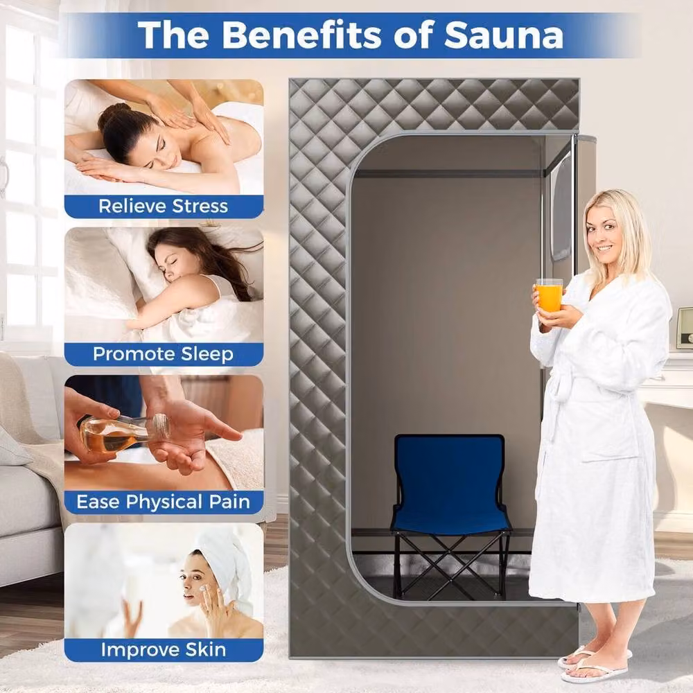 PAWNORA Portable Full Body Steam Sauna Box in Grey – 5