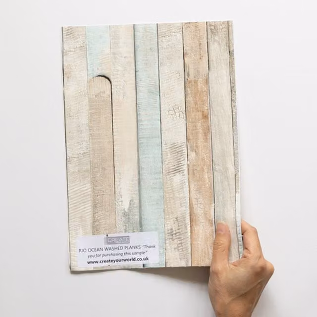 dc fix Rio Ocean Planks Self Adhesive Vinyl Wrap for Kitchen Doors and Worktops, Blue, A4