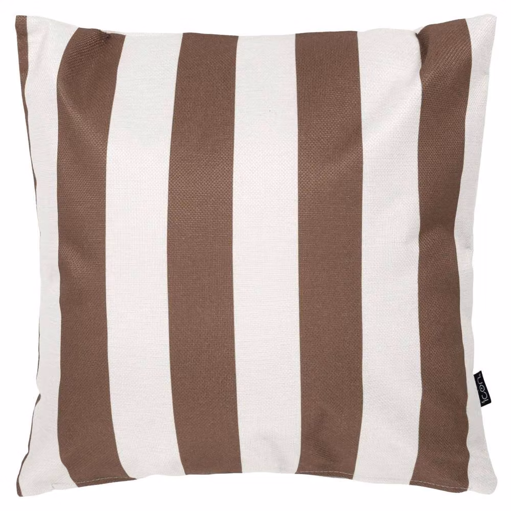 icon Set of 4 Brown Striped Square Indoor Outdoor Cushions, W/D/H: 43 x 43 x 43 cm – 2