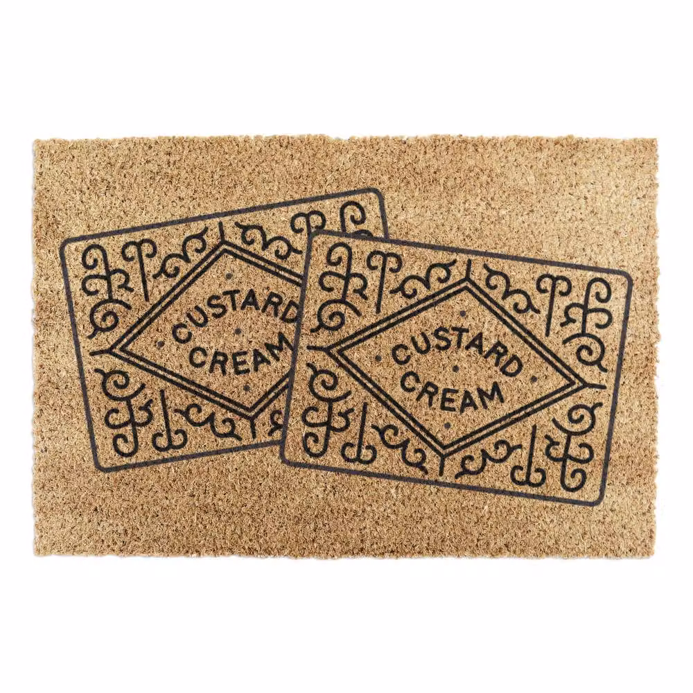Artsy Mats Two Custard Creams Coir Doormat, Brown, W: 60 cm, D: 40 cm – 4