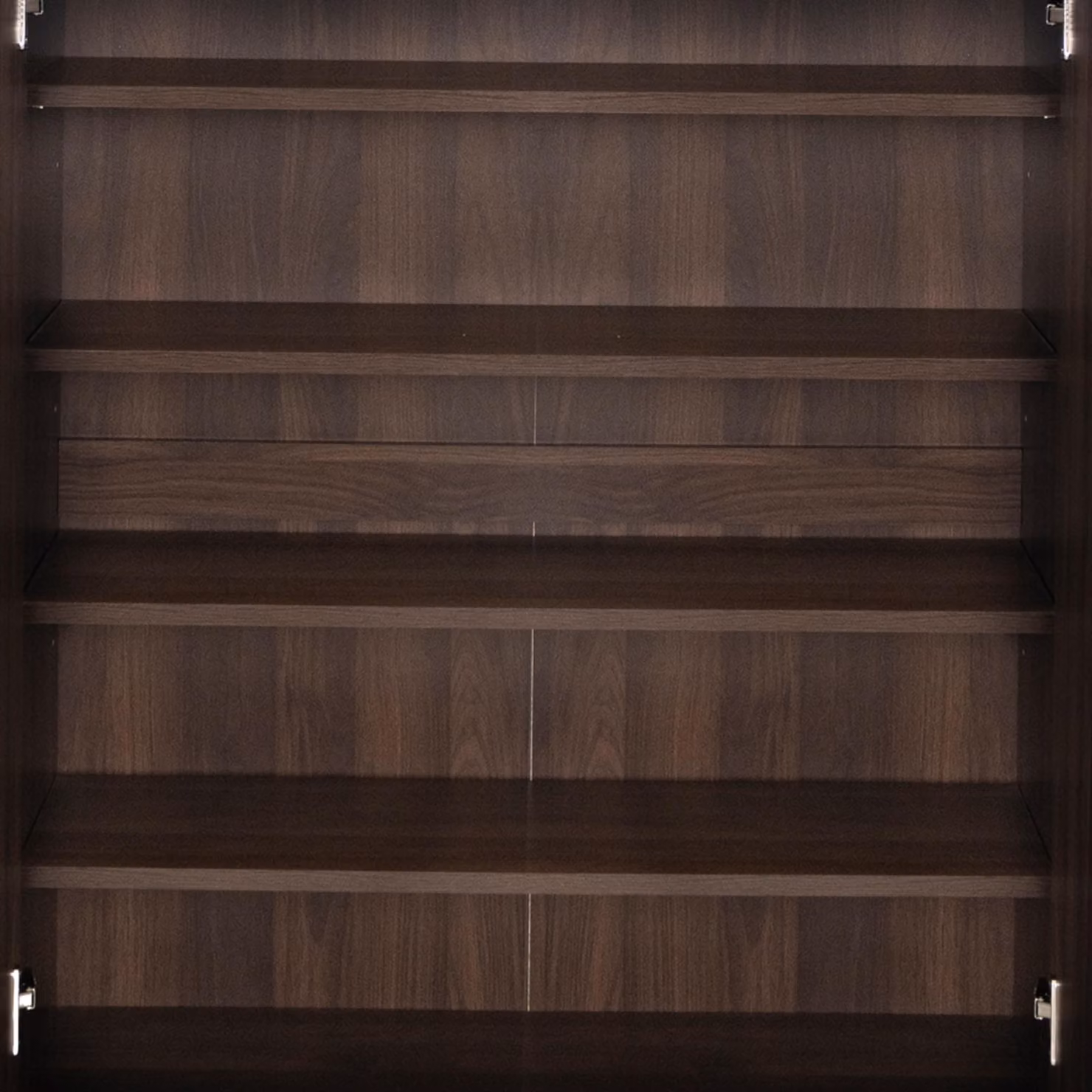 Aosom UK Modern Brown Wood Shoe Cabinet with Soft-Closing Hinged Doors and Adjustable Shelves, W: 80 cm, D: 35 cm, H: 110 cm – 4