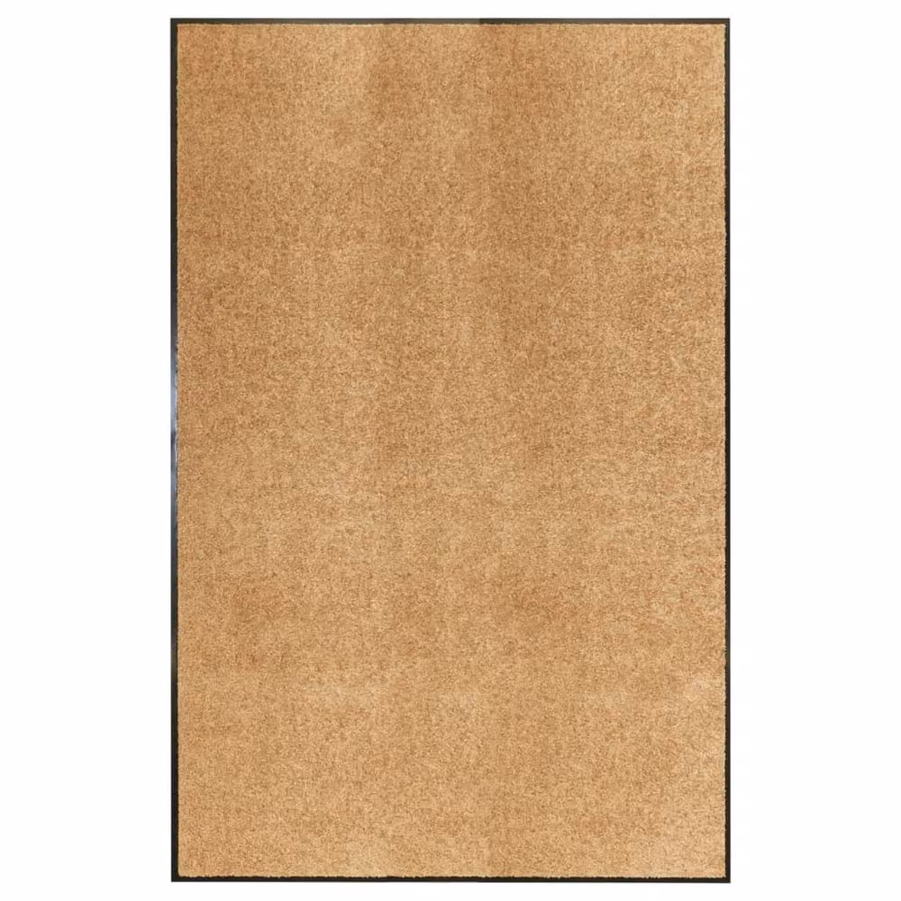 Berkfield Home Washable Non-Slip Pliable Doormat, Cream and Tan, W: 120 cm, D: 150 cm – 2