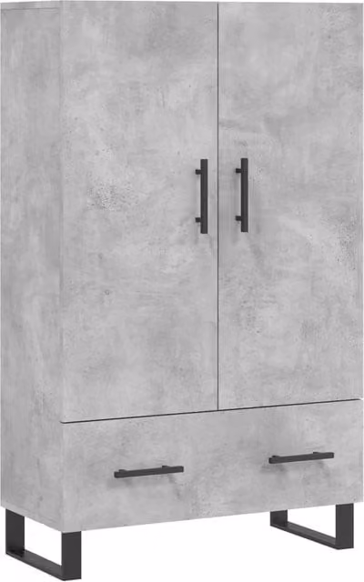 Berkfield Home Modern Highboard in Concrete Grey, W: 69.5 cm, D: 31 cm, H: 115 cm