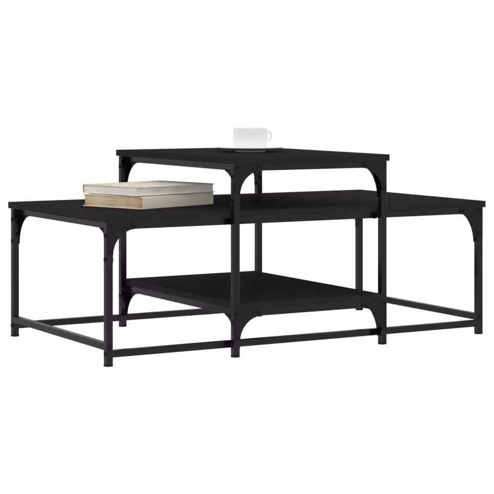 Berkfield Home Black Rectangular Coffee Table in Engineered Wood, W: 102 cm, D: 60 cm, H: 45 cm – 3