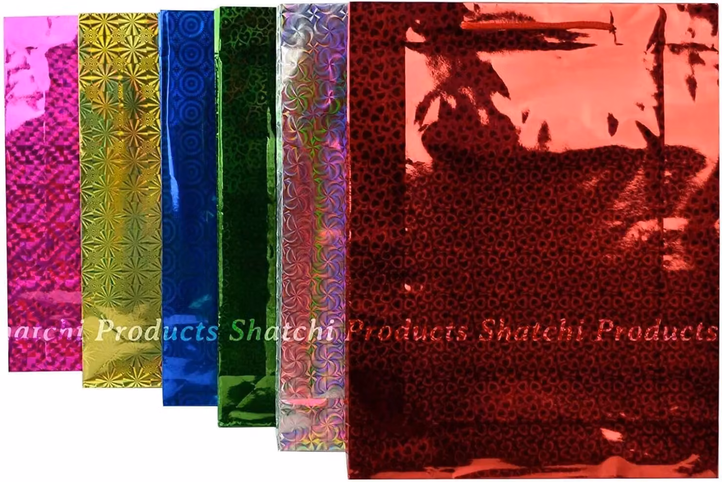 Shatchi Large Holographic Paper Gift Bags in Assorted Colours, 12 Pack – 3