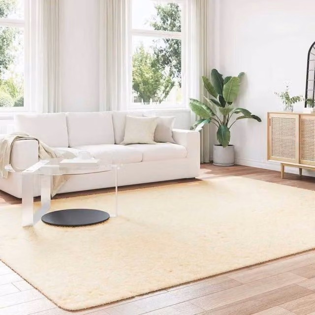 Berkfield Home NAVARRA Shaggy High Pile Rug, Beige, W: 240 cm, D: 340 cm