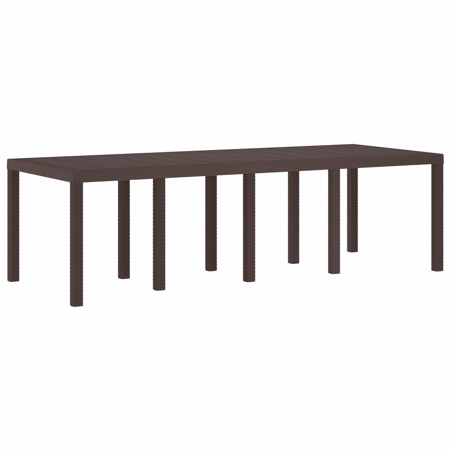 Berkfield Home Brown Poly Rattan Garden Table, W: 250 cm, D: 100 cm, H: 73 cm – 2