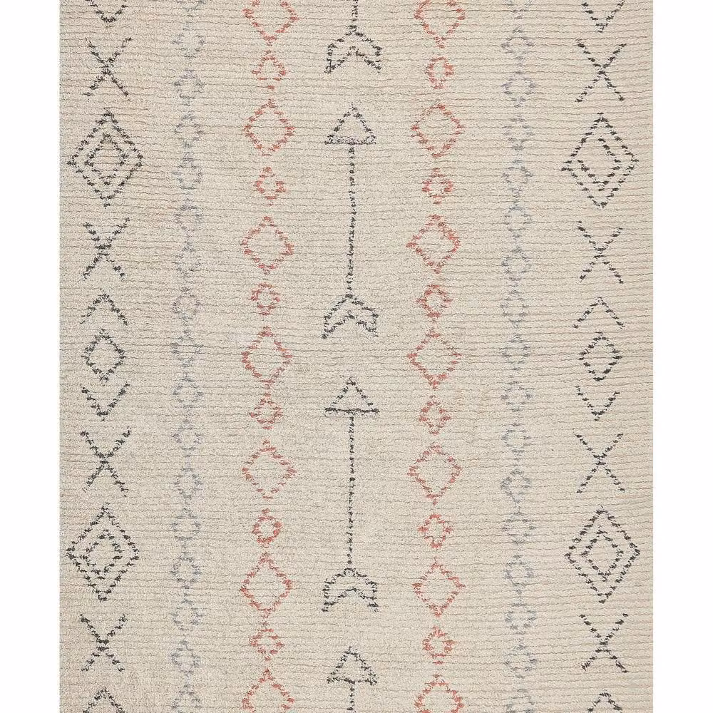 Wyld and Coco Beige Cotton Hand-Tufted Geometric Boho Rectangular Area Rug W: 160 cm, L: 230 cm – 2