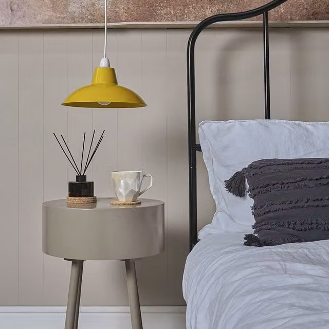 ValueLights Civic Pair of Yellow Metal Dome Ceiling Pendant Shades