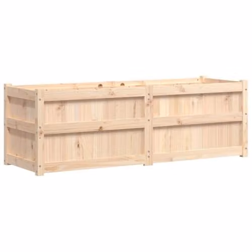 vidaXL Brown Pine Wood Garden Planter Tub W/D/H: 150 x 50 x 50 cm