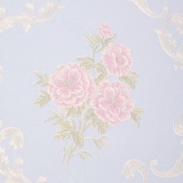 Livingandhome Multicoloured Purple Vintage Floral Non-Woven Botanical Wallpaper Roll