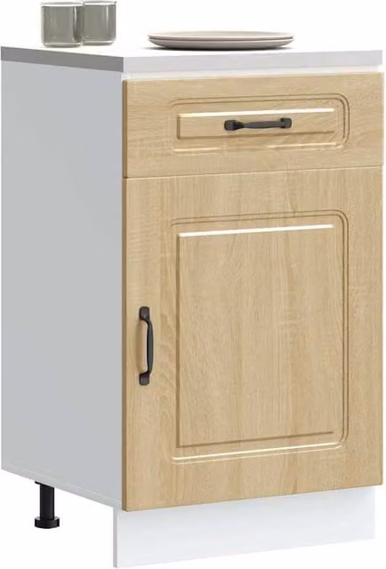 Berkfield Home Kalmar Kitchen Base Cabinet in Sonoma Oak and Brown