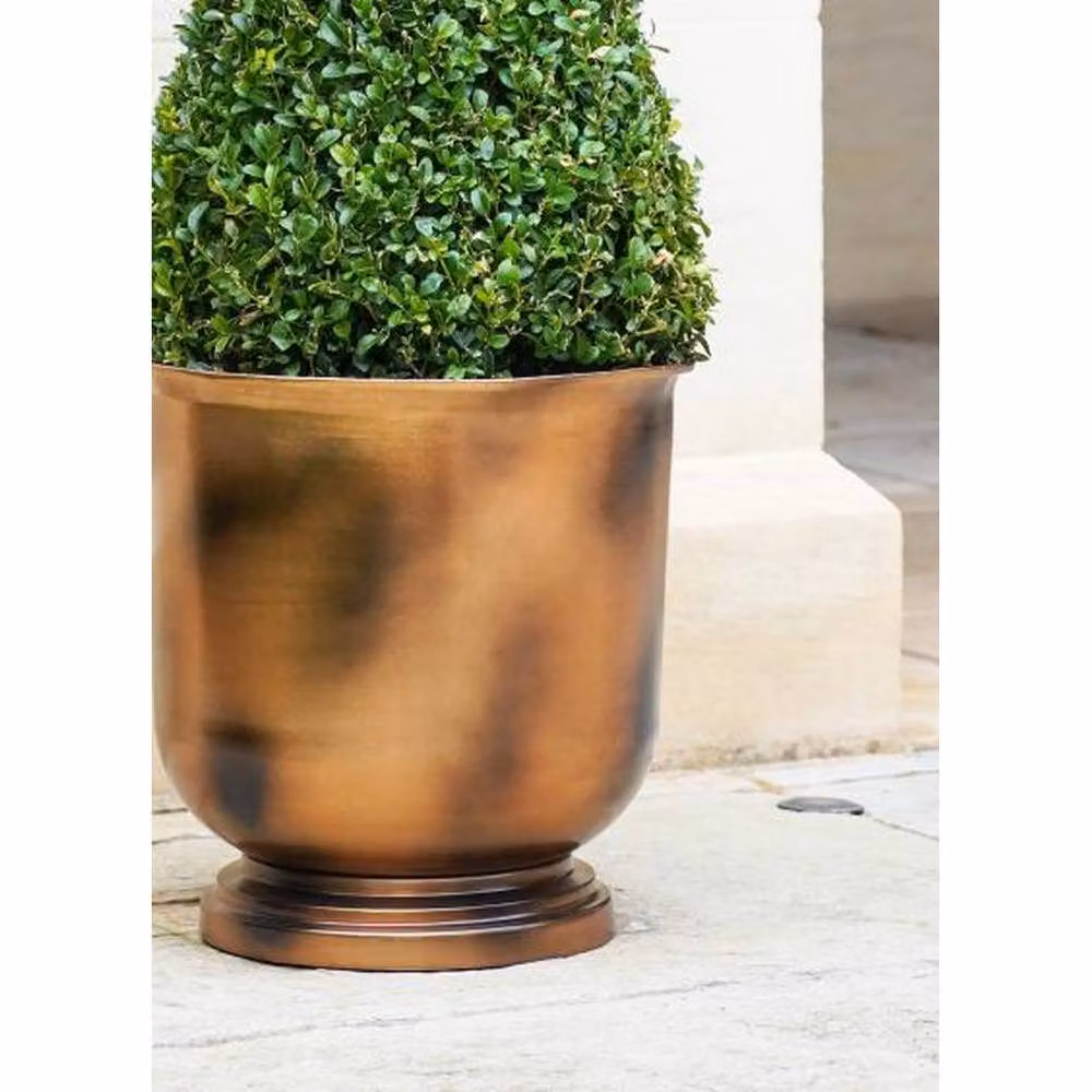 Lemon Pavilion Furniture and Decor Metal Hampton Outdoor Planter Tub in Bronze and Brown, W: 34 cm, D: 34 cm, H: 35 cm – 3