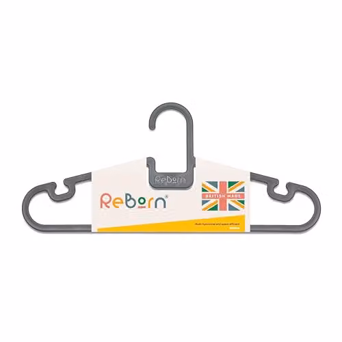 ReBorn Non-Slip Recycled Plastic Coat Hangers, Pack of 5, Grey – 1