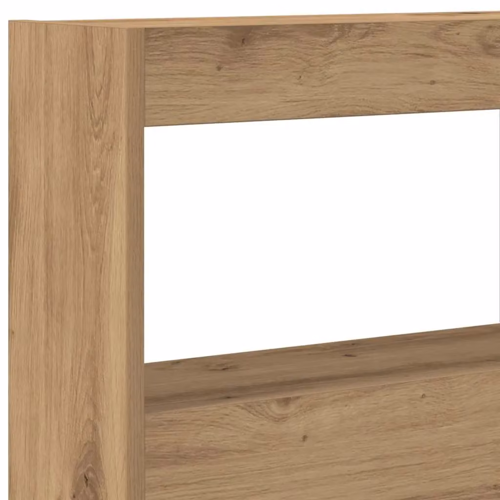 Berkfield Home Artisan Oak Headboard Cabinet with LED in Brown, W/D/H: 140 x 17 x 102 cm – 5