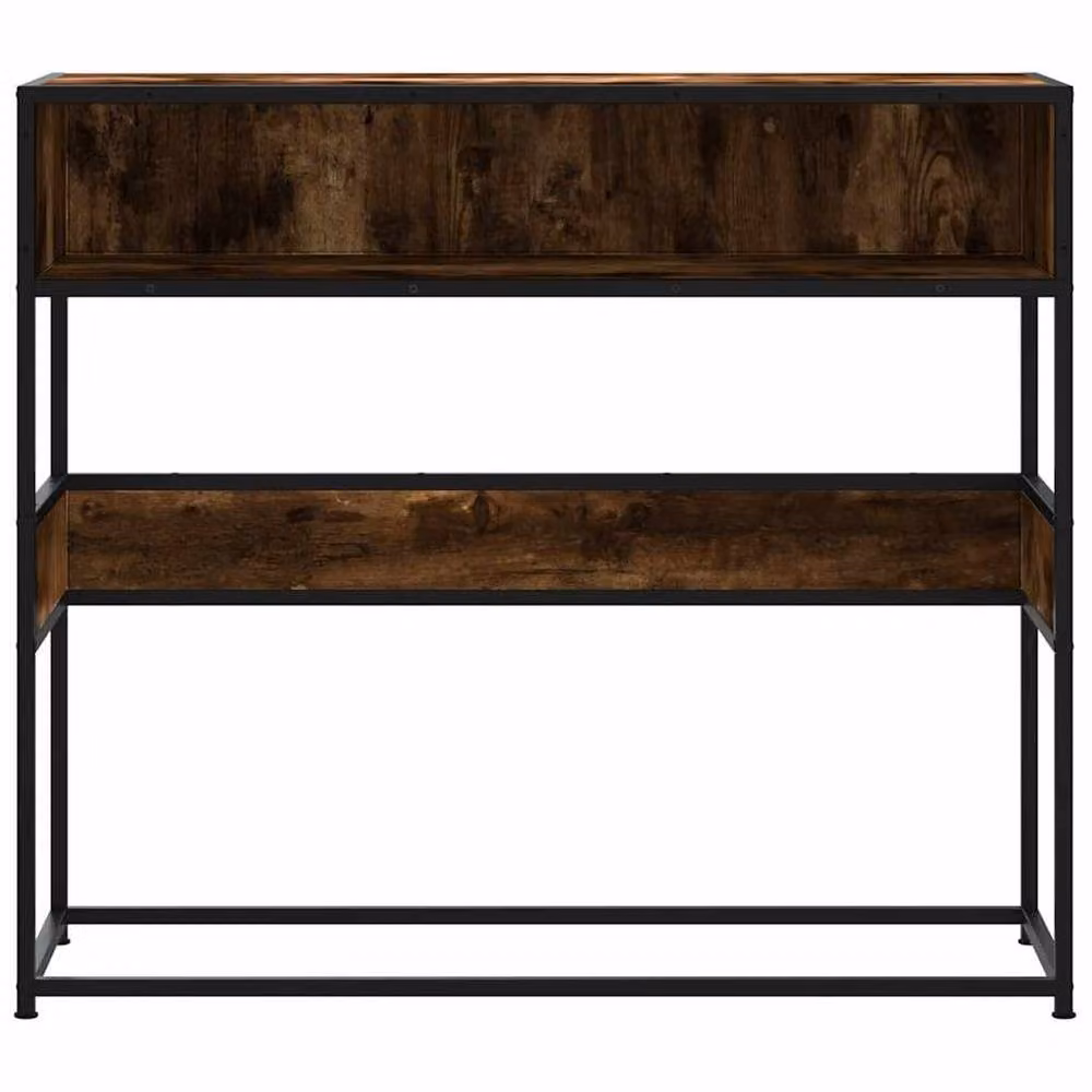 Berkfield Home Smoked Oak Console Table in Brown, W/D/H: 90 x 35 x 80 cm – 3