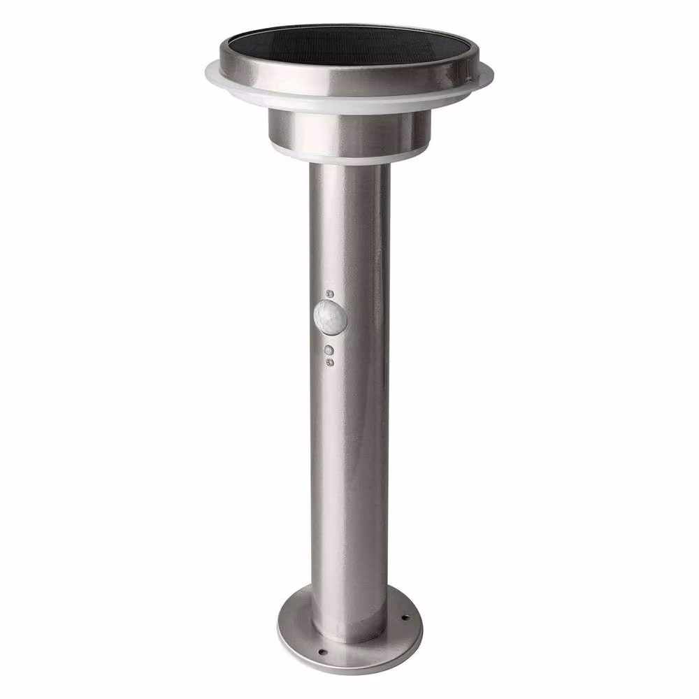 Osram Endura Style Solar LED Post Outdoor Light, Metallic Silver Stainless Steel, 400lm, IP44, Height: 40 cm – 2