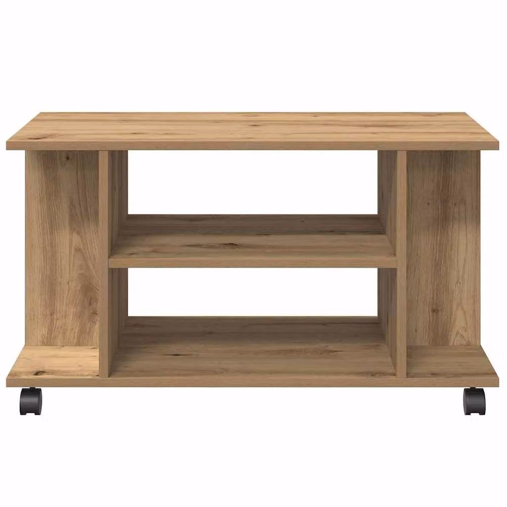 Berkfield Home Artisan Oak TV Cabinet with Castors in Brown, W/D/H: 80 x 40 x 45 cm – 3