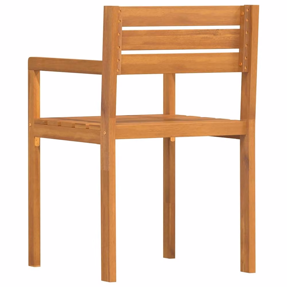 Berkfield Home Set of 4 Modern Acacia Wood Garden Chairs in Brown, W/D/H: 50 x 53 x 80 cm – 3