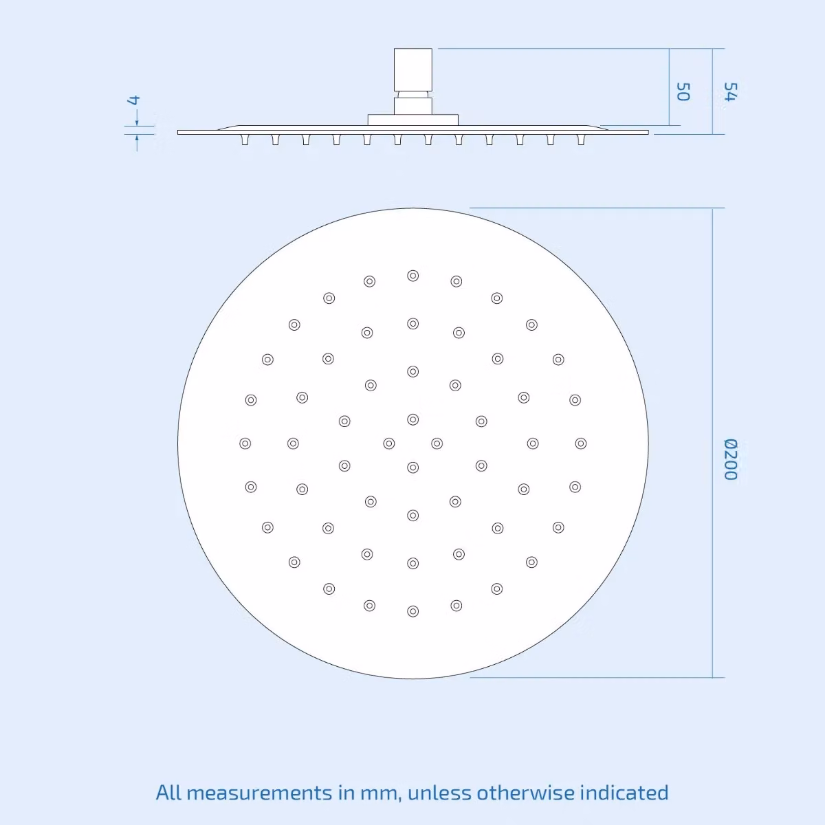Nes Home Matte Black Concealed Thermostatic Rainfall Shower Mixer Set, 200mm Diameter – 2
