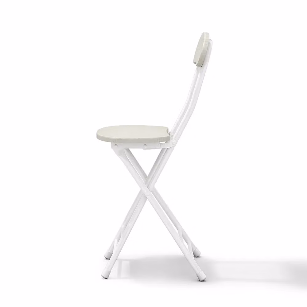Living and Home 5-Piece Folding Bistro Dining Set with Table and 4 Chairs in White – 2