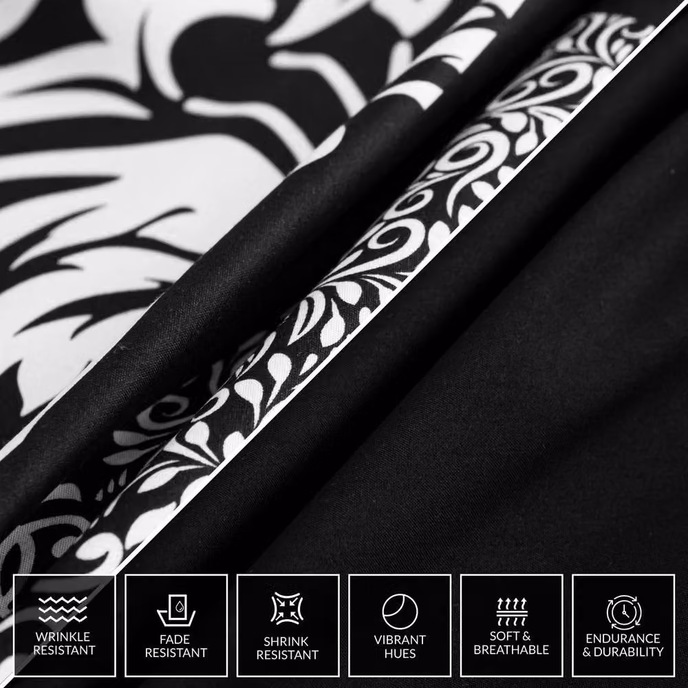 Grace Luxury Hypoallergenic Microfibre Duvet Cover and Pillowcase Set, Black, W: 200 cm, H: 180 cm – 6