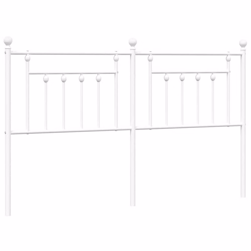 Berkfield Home Classic Metal Headboard in White – 2