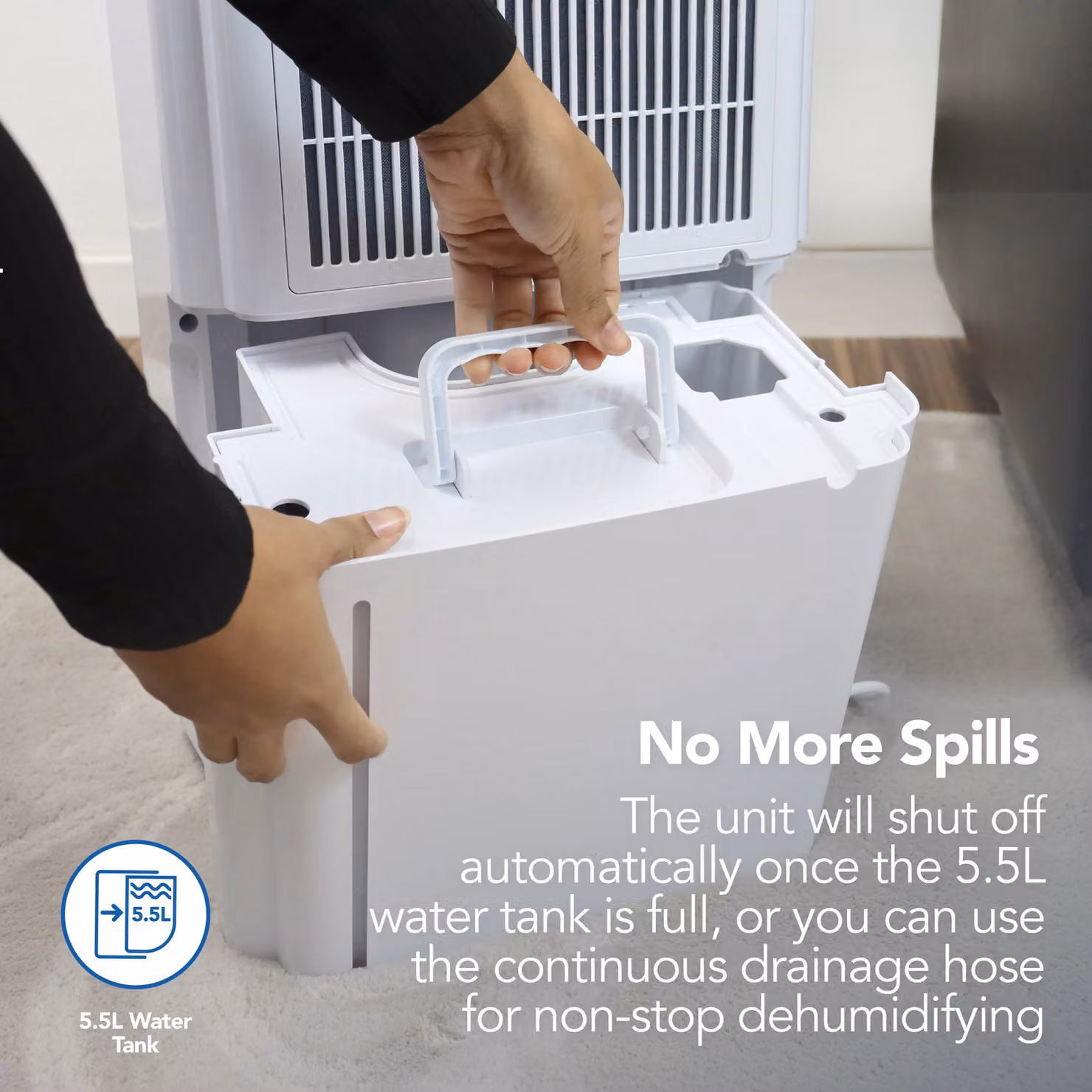 Igenix Dehumidifier in White with 20L Daily Moisture Removal – 4