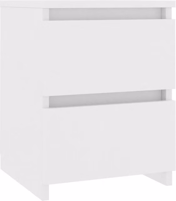 Berkfield Home White Bedside Cabinet in Engineered Wood W/D/H: 30 x 30 x 40 cm